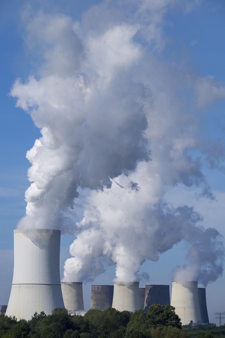 industry, power plant, nuclear power plant, chimney, industrial plant, smoke, environmental pollution, environmental protection, technology, cooling towers, clouds, energy, electricity, nature, steam, heaven, industry clouds, environment, boxberg, saxony, germany